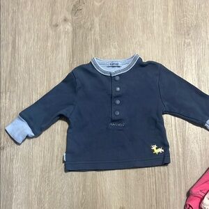 Navy Blue Kids Long Sleeve Shirt